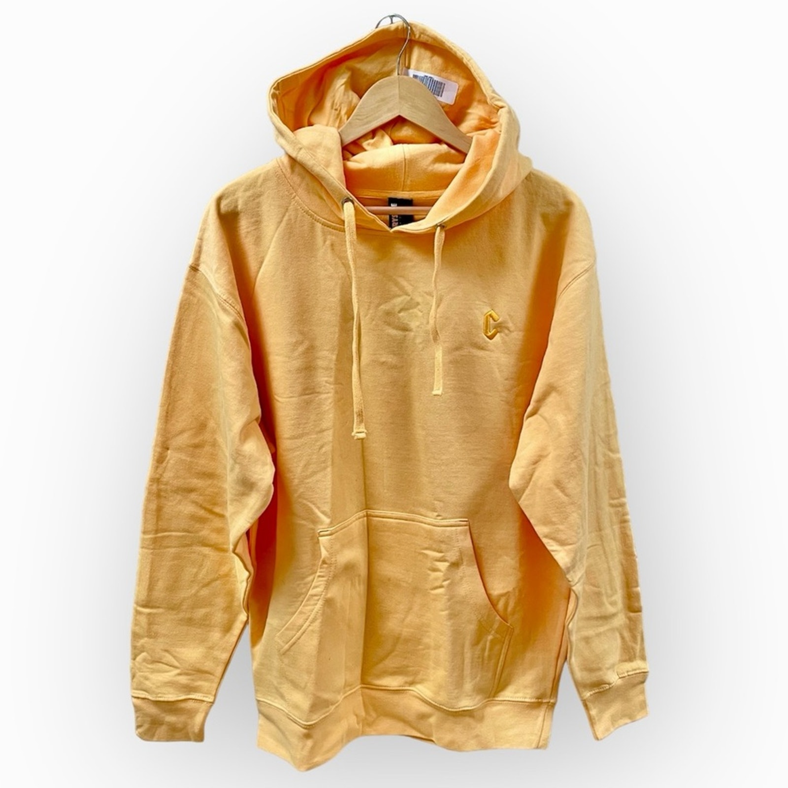 Chrystie Nyc Logo Hoodie Sweatshirt In Mustard Yellow Orange Men's Large $108